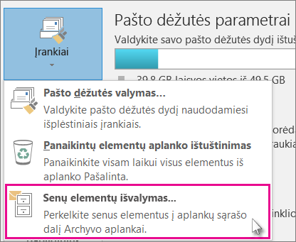Senų elementų išvalymas