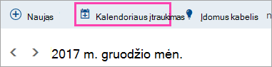 Ekrano nuotrauka, kurioje matyti mygtukas Įtraukti kalendorių