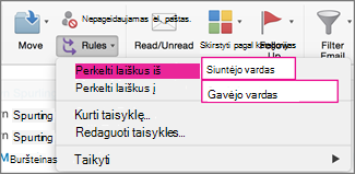 Rules: Move messages...