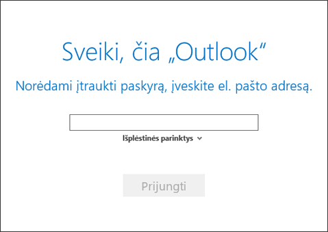 Pažymėkite Išplėstinės parinktys.