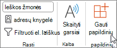 Juostelėje pasirinkite Gauti papildinių.