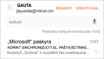 Atidarykite el. laišką, kuriame sakoma, kad reikia imtis veiksmų