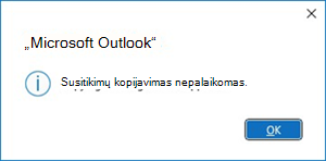 Susitikimų kopijavimo klaida programoje 