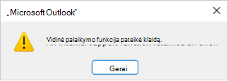 Klaidos pavyzdys Kontaktų grupės mainai