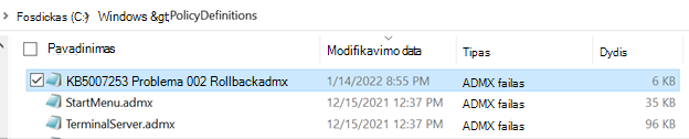 Strategijos apibrėžimų langas