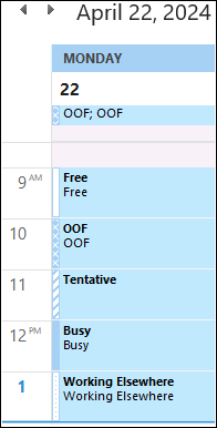OOF programoje „Outlook“ kalendorius po atnaujinimo