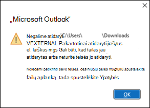 Outlook MSG failo klaida