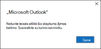 Teisių klaida taikant slaptumo žymą programoje 