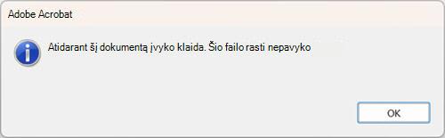 Greito spausdinimo PDF klaida 