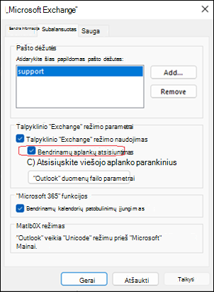 Bendrinamų aplankų problema naudojant klasikinę 
