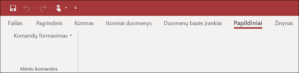 Papildinių juostelės programoje 