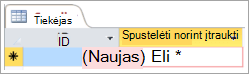 ID fragmentas tiekėjų lentelėje