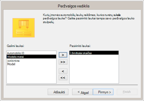 Peržvalgos vedlio ekrano fragmentas