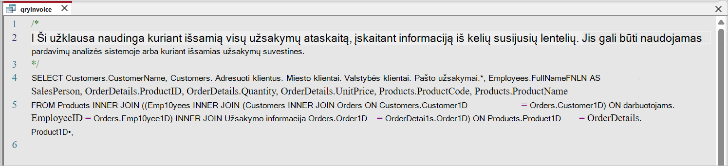 Monako SQL užklausų rengyklės naudojimas | Microsoft Support
