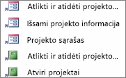 Nuorodos pasirinktinės kategorijos rodinyje