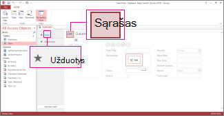 Tasks table and List view in App design