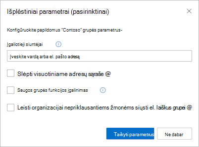Išplėstinių parametrų vaizdas