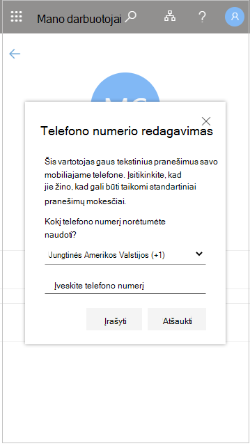 Personalo nario telefono numerio redagavimas 