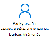 Paskyros parametrų ekrane