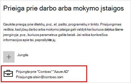 Pasiekite darbo arba mokymo įstaigos ekraną su prijungta 