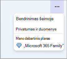 Parametrų meniu 