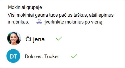Galimybė mokinius vertinti individualiai