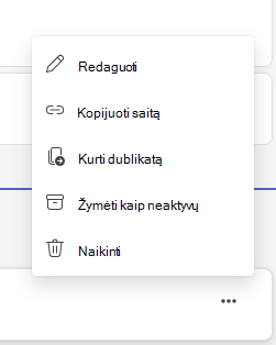 Ekrano kopija, kurioje pavaizduotas priskyrimo žymėjimas kaip neaktyvus.