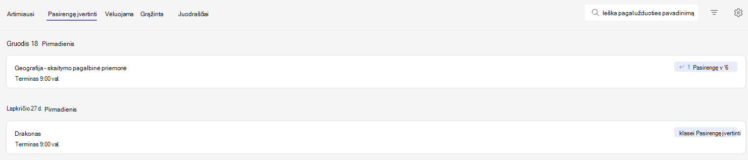 Parengtas įvertinti skirtukas