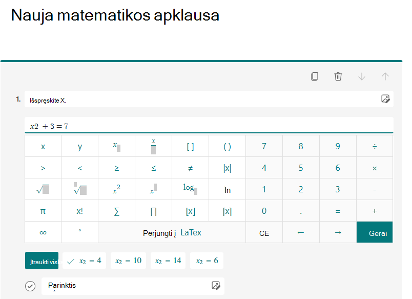 Skaičiuotuvo ekrano kopija.