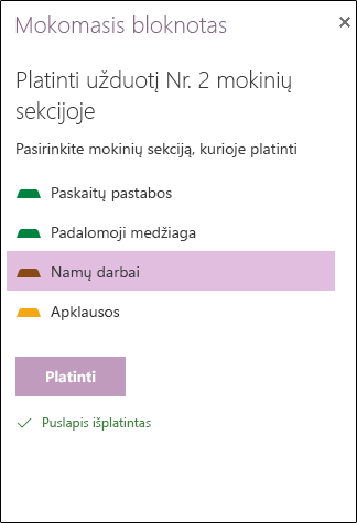 Paskirstyto priskyrimo pavyzdys internetinėje 