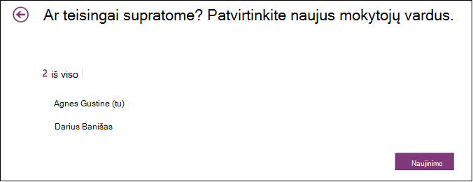 Peržiūrėkite bendrus mokytojus, kurie turi prieigą prie jūsų mokomojo bloknoto.