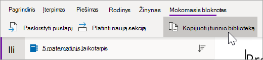 Pasirinkite Kopijuoti į turinio biblioteką.