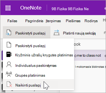Pasirinkite Naikinti puslapį.