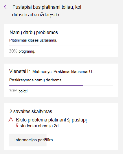 Klaida, rodoma platinant puslapį mokomajame bloknote.