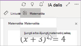 Įjungti arba išjungti matematinį seksą