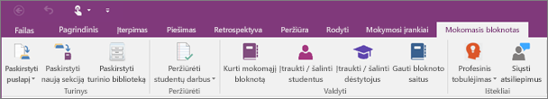 Skirtukas Mokomasis bloknotas.