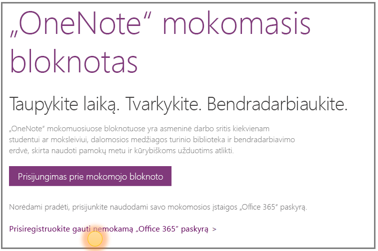 Ekrano nuotrauka, kaip gauti nemokamą  „Office 365“ paskyrą.