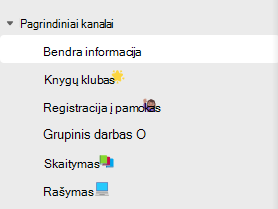 Kanalų ekrano kopija.