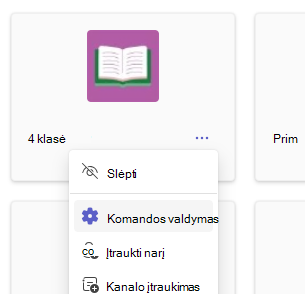 Komandos valdymas