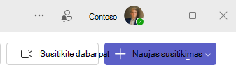 Naujo susitikimo ekrano kopija