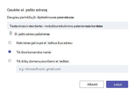El. laiškų gavimas