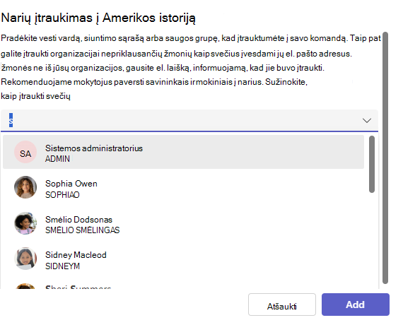 Studentų sąrašas