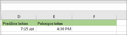 Pradžios data / laikas 07:15, Pabaigos data / laikas 16:30