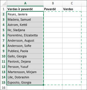 Select the cells where you want to paste your split cells
