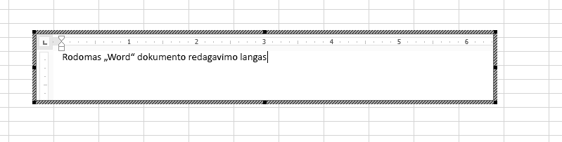 Įdėtąjį „Word“ dokumentą galite redaguoti tiesiogiai „Excel“.