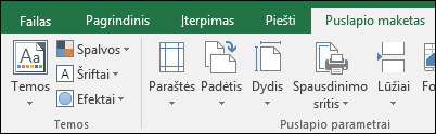 Juostelės skirtukas Puslapio maketas