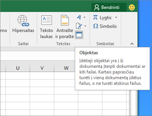 Įterpti objektą