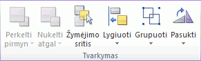 Ekrano nuotrauka, kurioje rodoma grupė Tvarkymas.