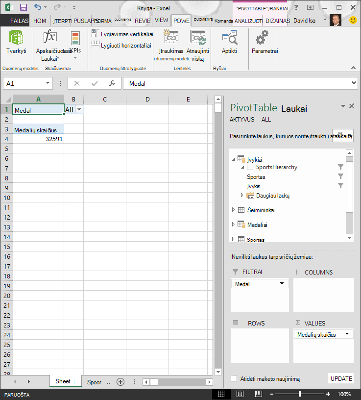 Beveik tuščia „PivotTable“