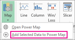 Įtraukti pasirinktus duomenis į „Power Map“